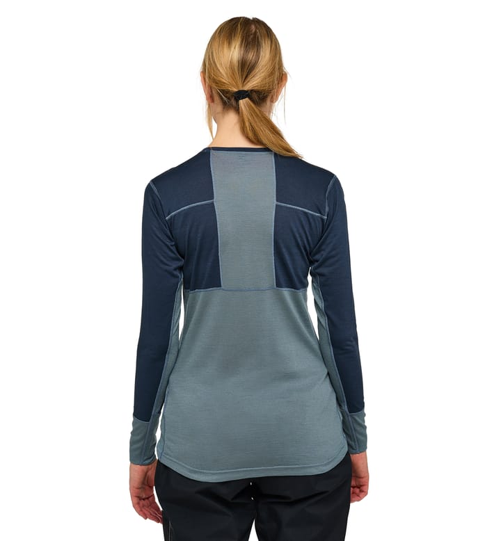 Natural Blend Tech Crew Neck Women Steel Blue/Tarn Blue