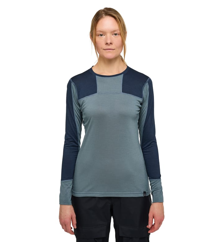 Natural Blend Tech Crew Neck Women Steel Blue/Tarn Blue