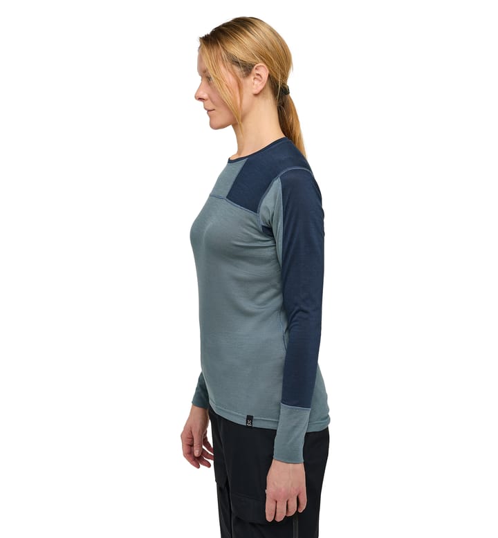 Natural Blend Tech Crew Neck Women Steel Blue/Tarn Blue