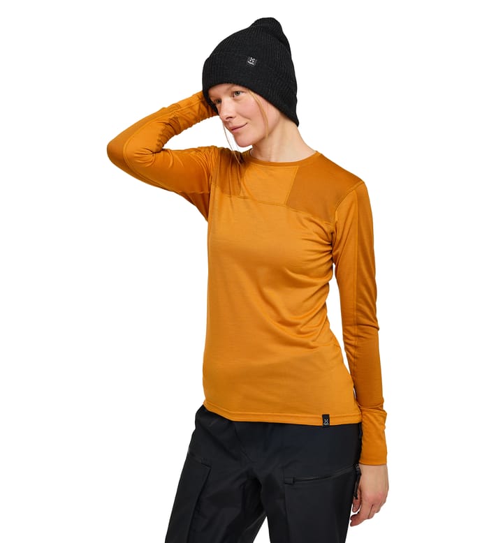 Natural Blend Tech Crew Neck Women Desert Yellow/Golden Brown