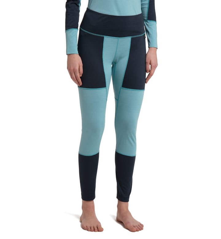 Natural Blend Tech Long Johns Women Tarn Blue/Frost Blue