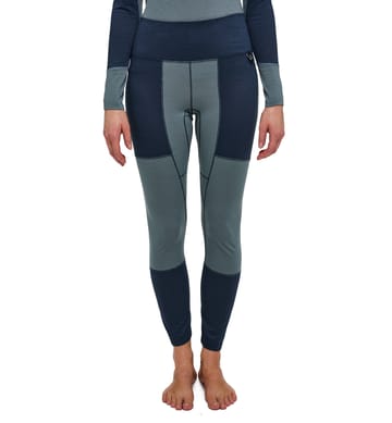 Natural Blend Tech Long Johns Women Steel Blue/Tarn Blue