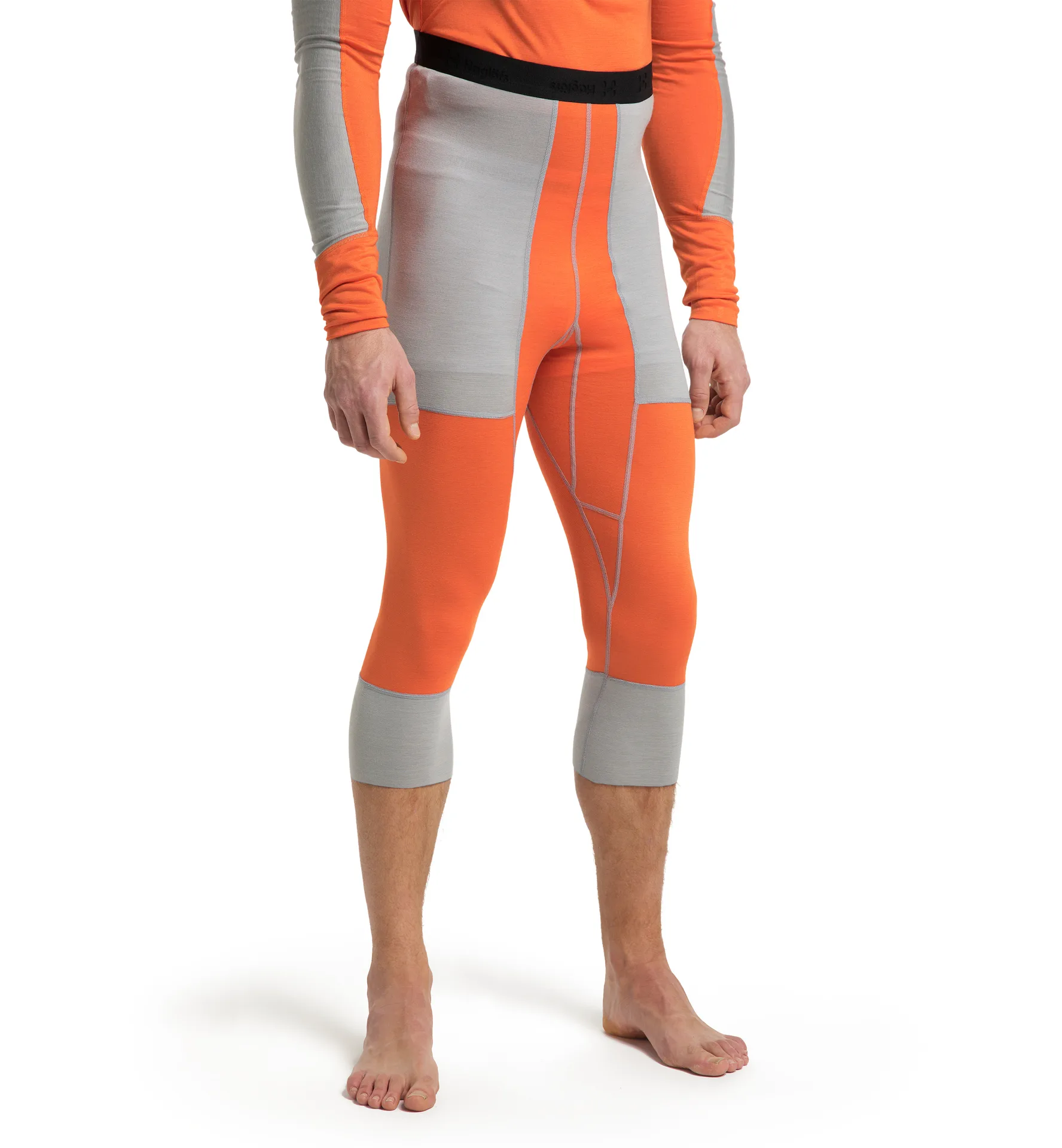 Natural Tech 3/4 Longs Men Concrete/Flame Orange