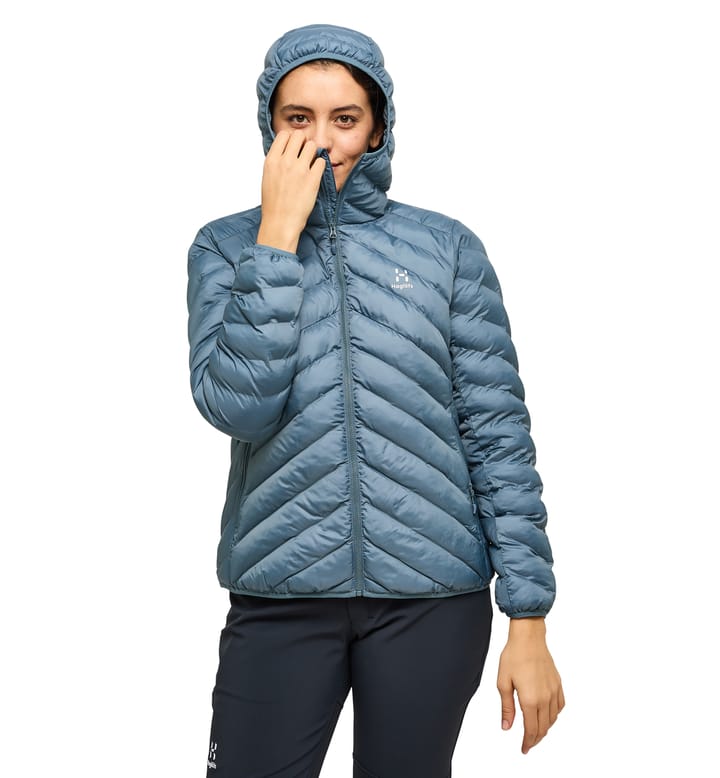 Särna Mimic Hood Women Steel Blue