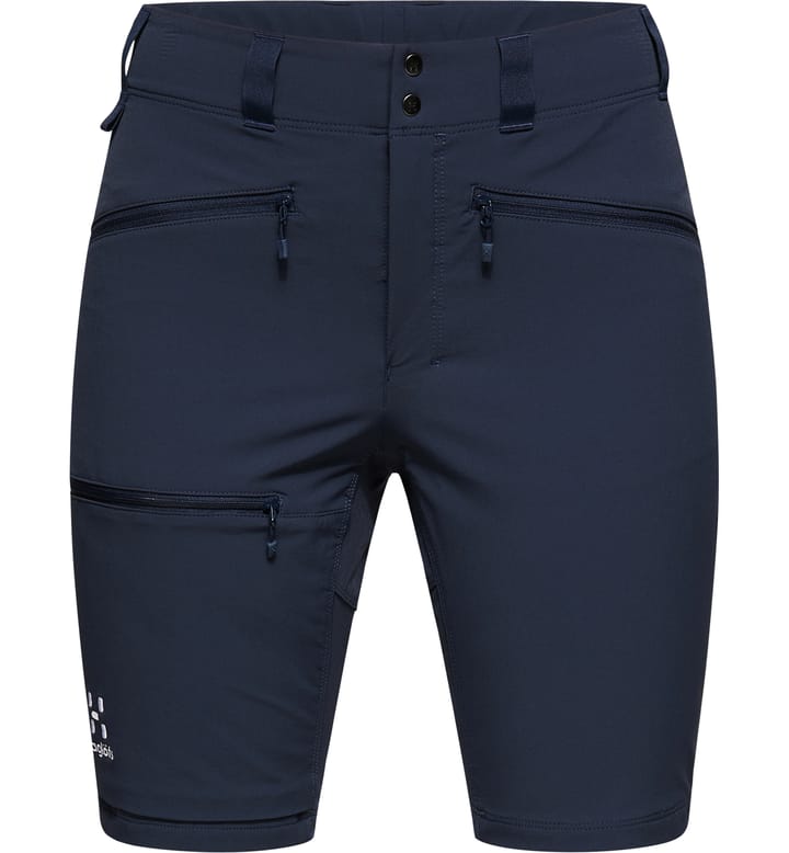 Mid Slim Shorts Women Tarn Blue