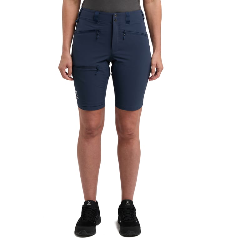 Mid Slim Shorts Women Tarn Blue