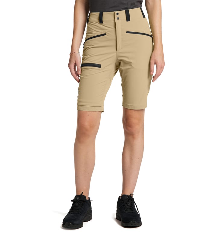 Mid Slim Shorts Women Sand/Magnetite