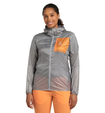 L.I.M Shield Hood Women Concrete/Soft Orange