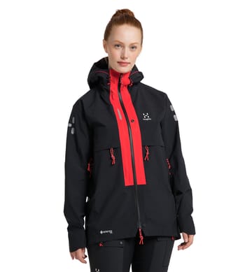 L.I.M ZT Trek GTX PRO Jacket Women True Black/Zenith Red