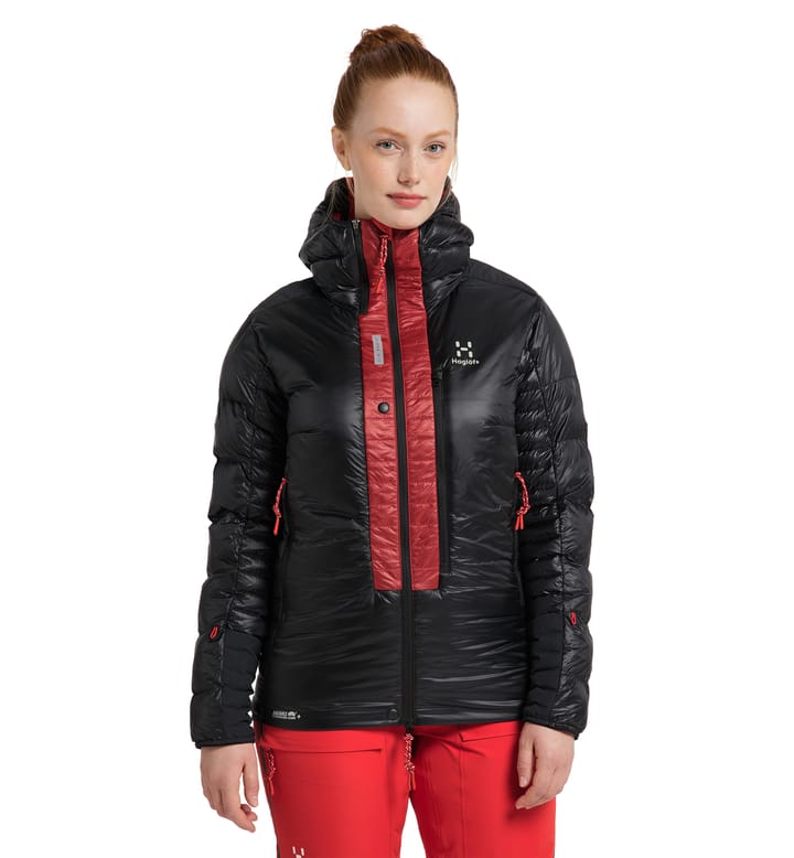 L.I.M ZT Down Jacket Women True Black/Zenith Red