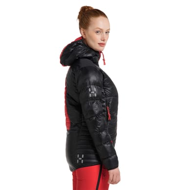 L.I.M ZT Down Jacket Women True Black/Zenith Red