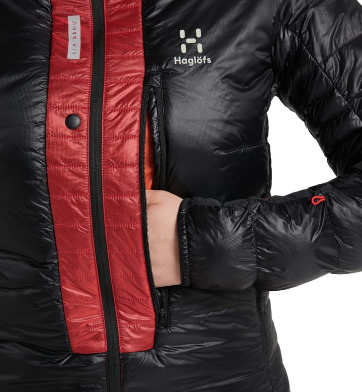 L.I.M ZT Down Jacket Women True Black/Zenith Red