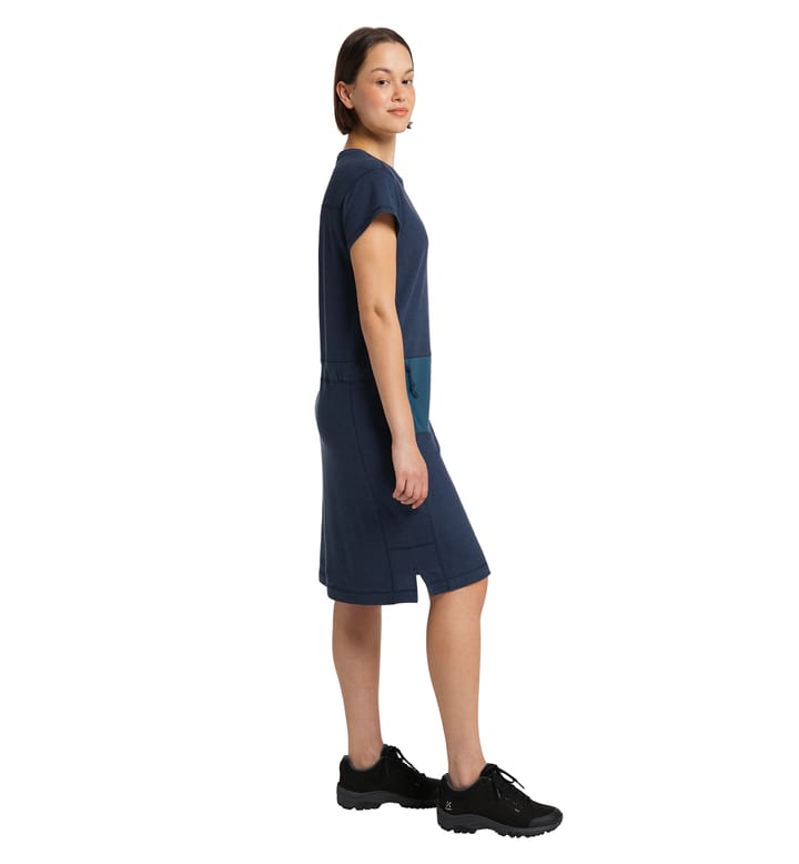 Hemp Blend Dress Women Tarn Blue/Dark Ocean