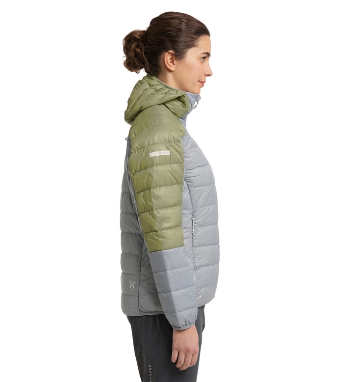 L.I.M Down Hood Women Concrete/Thyme Green