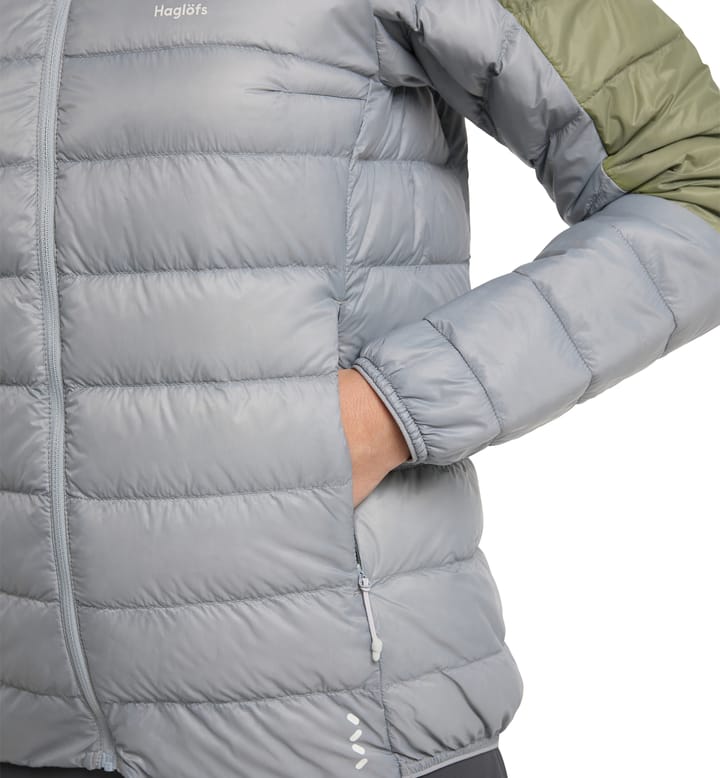 L.I.M Down Jacket Women Concrete/Thyme Green