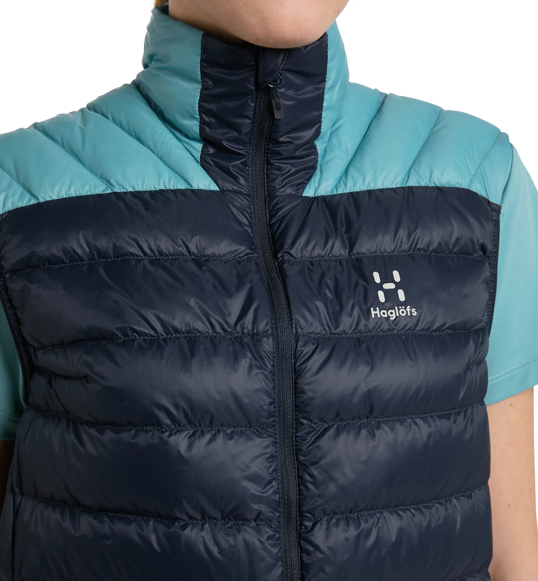 L.I.M Down Vest Women Tarn Blue/Frost Blue