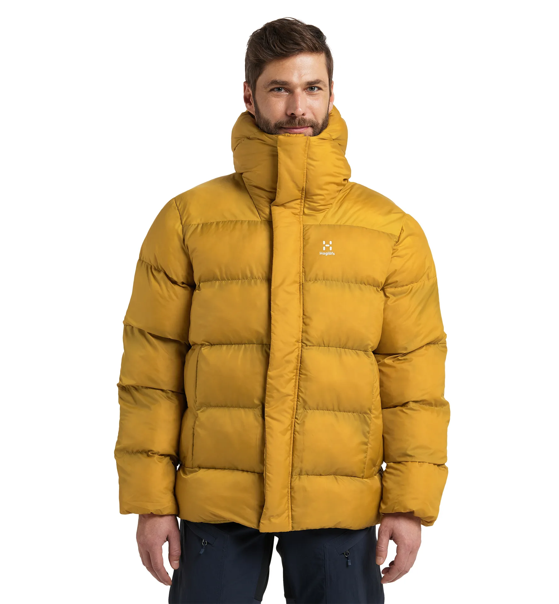 Puffy Mimic Hood Men Autumn Leaves