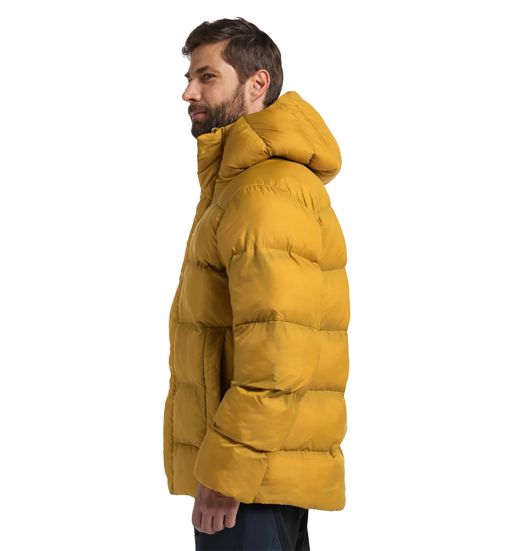 Puffy Mimic Hood Men Autumn Leaves