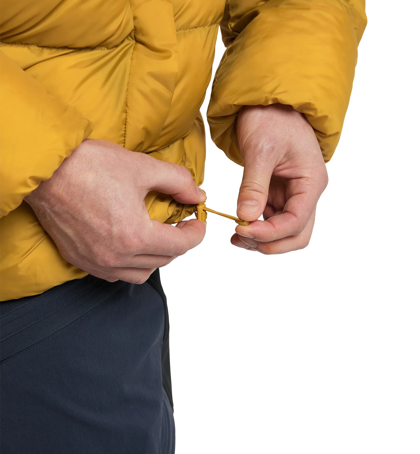 Puffy Mimic Hood Men Autumn Leaves