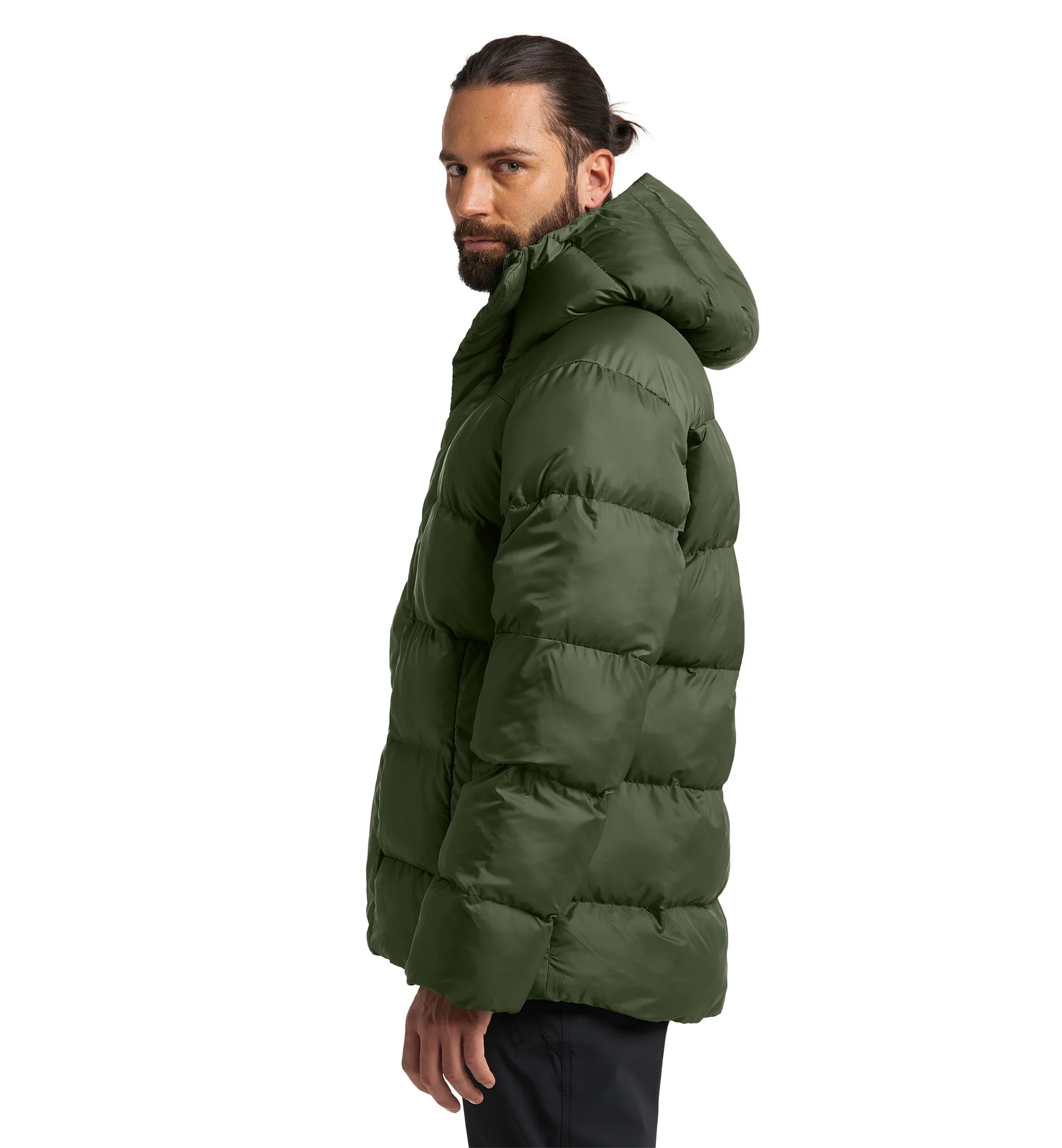 Puffy Mimic Hood Men Seaweed Green