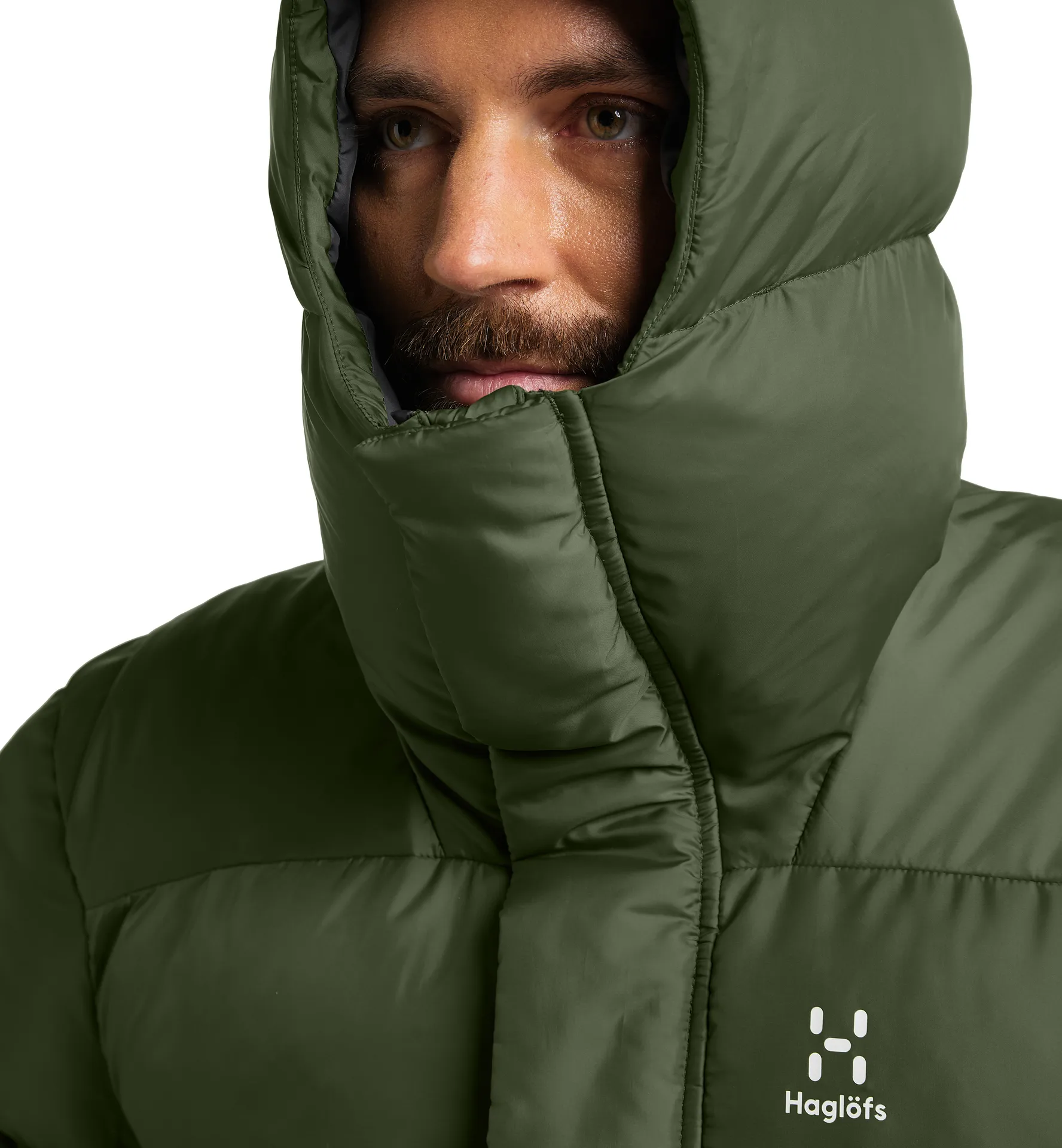Puffy Mimic Hood Men Seaweed Green