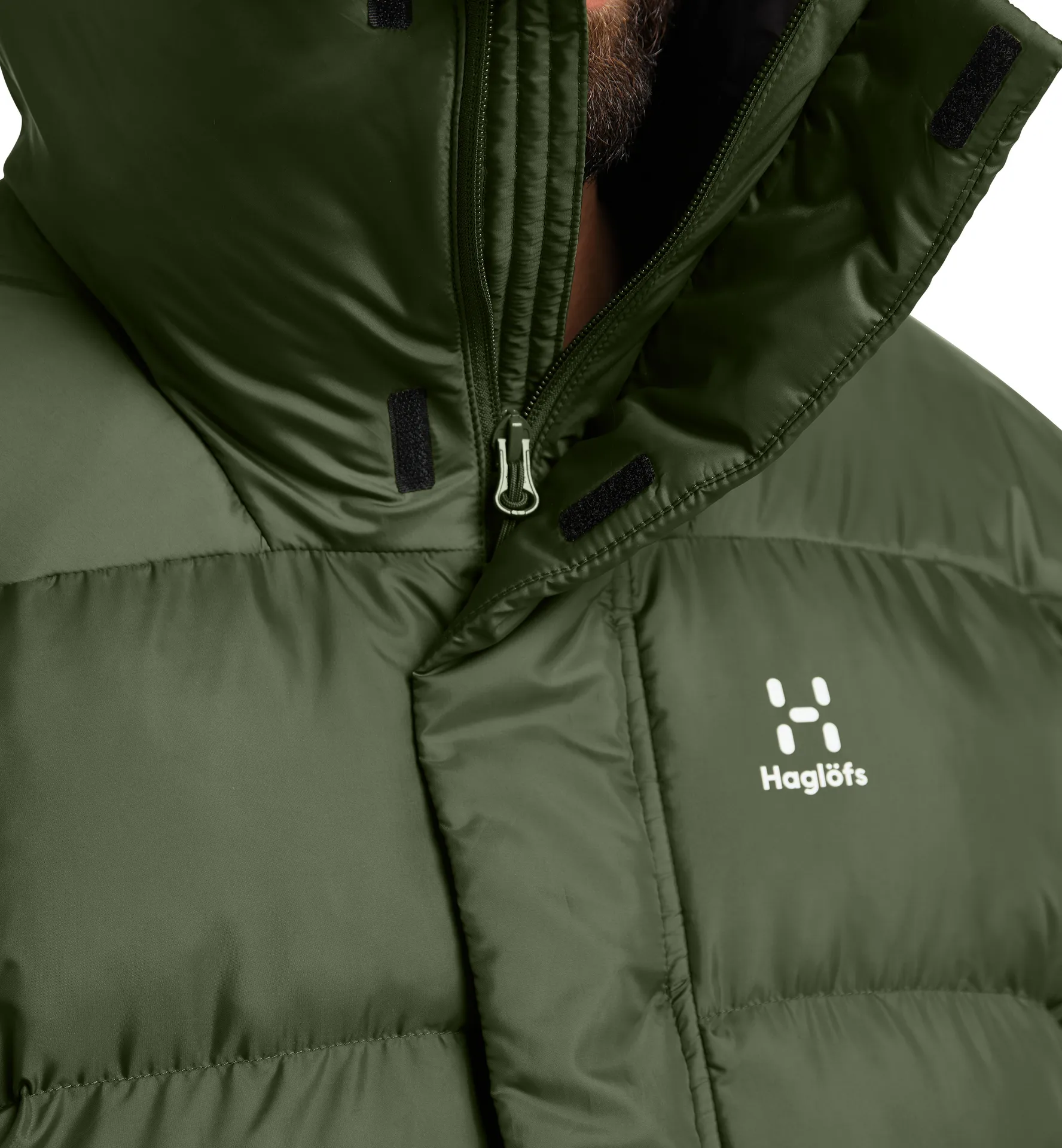 Puffy Mimic Hood Men Seaweed Green