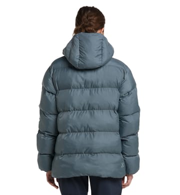 Puffy Mimic Hood Women Steel Blue