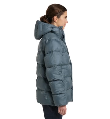 Puffy Mimic Hood Women Steel Blue