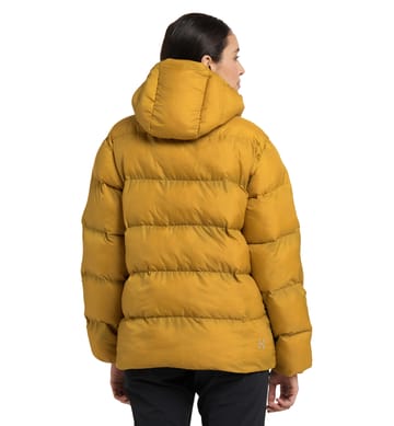 Puffy Mimic Hood Women Autumn Leaves