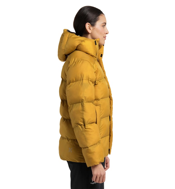 Puffy Mimic Hood Women Autumn Leaves