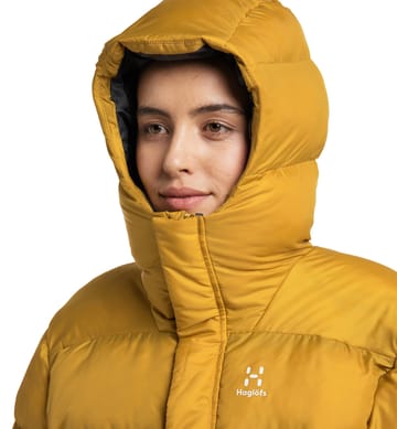 Puffy Mimic Hood Women Autumn Leaves