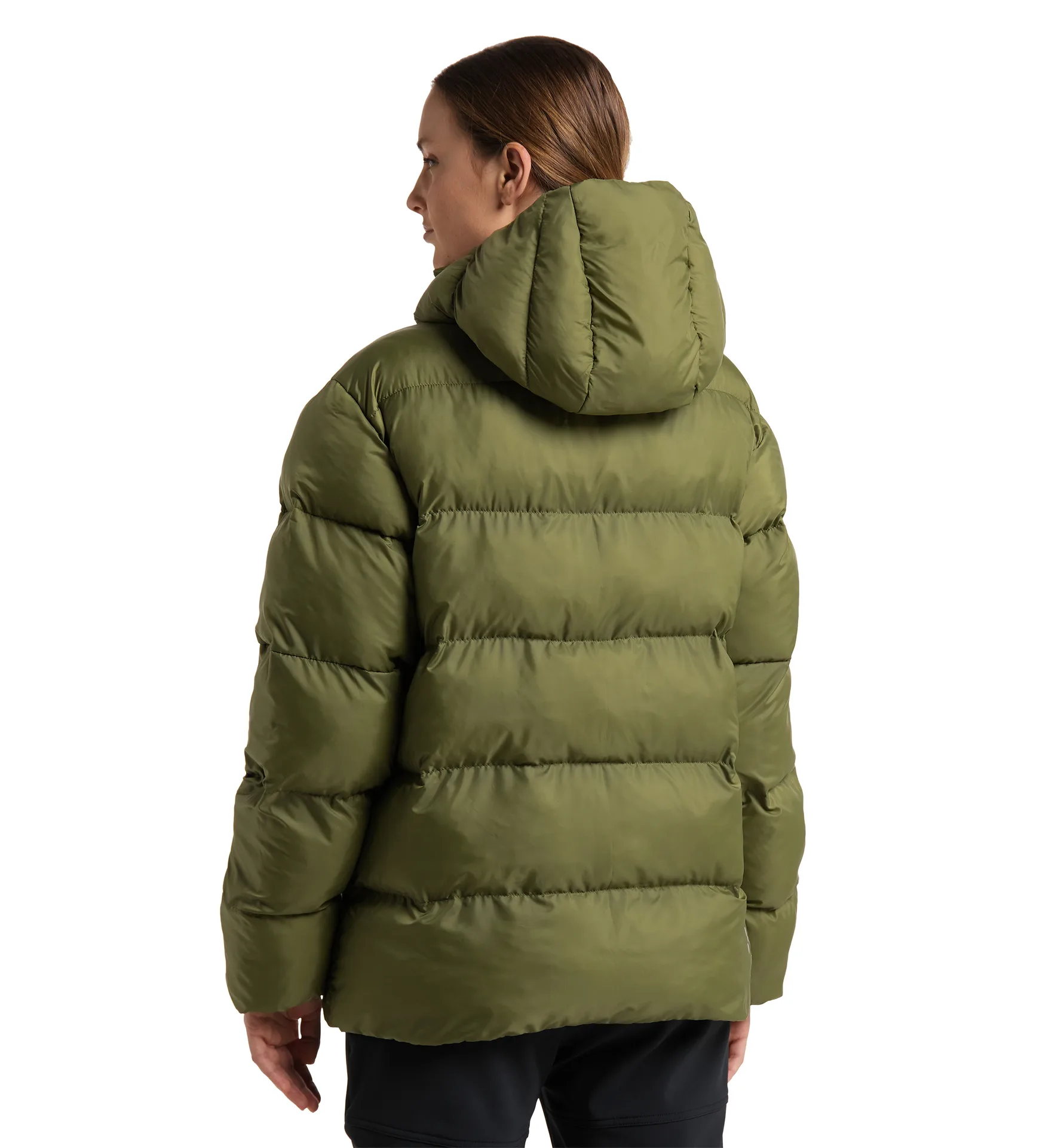 Puffy Mimic Hood Women Olive Green