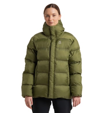 Puffy Mimic Hood Women Olive Green