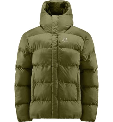 Puffy Mimic Hood Women Olive Green