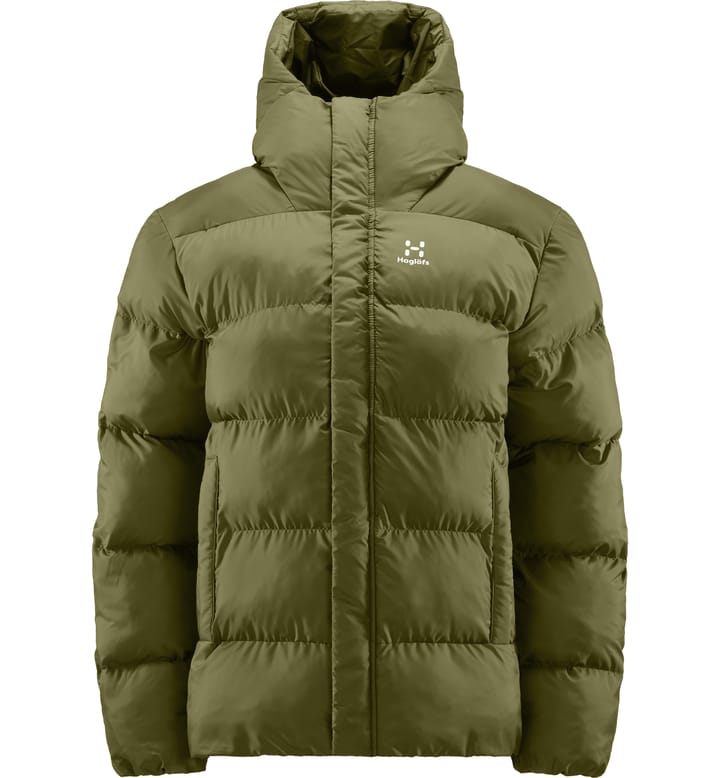 Puffy Mimic Hood Women Olive Green