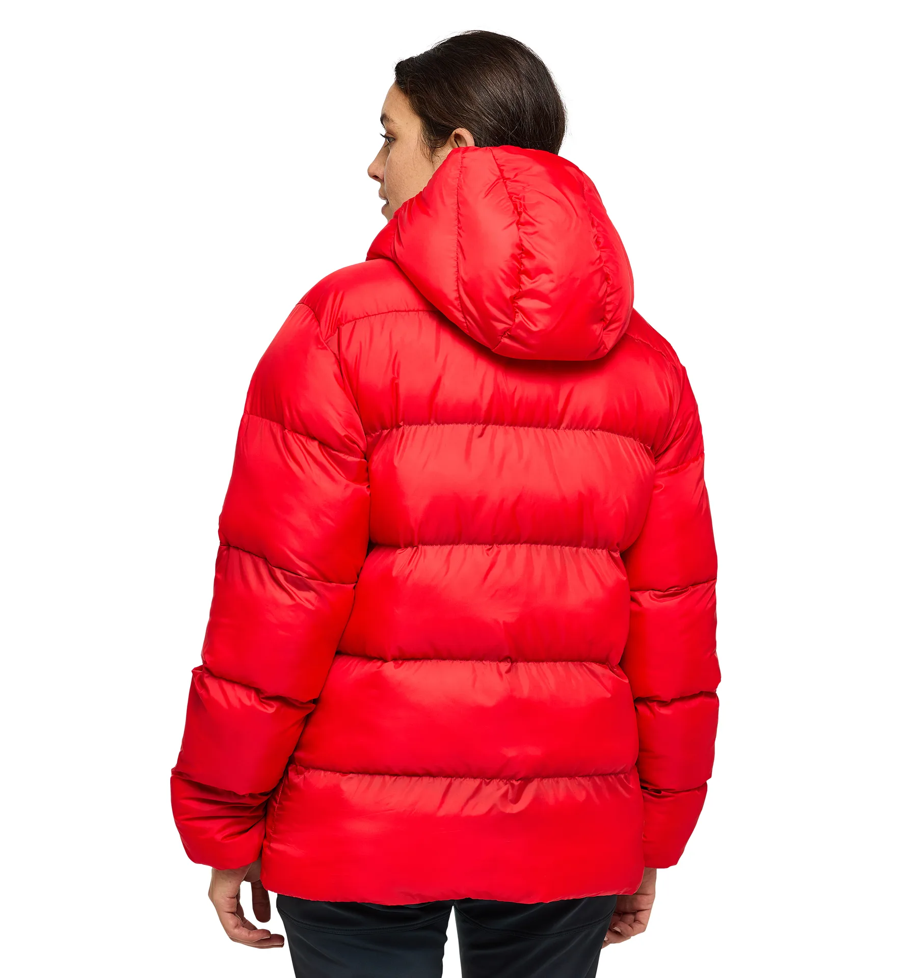 Puffy Mimic Hood Women Poppy Red