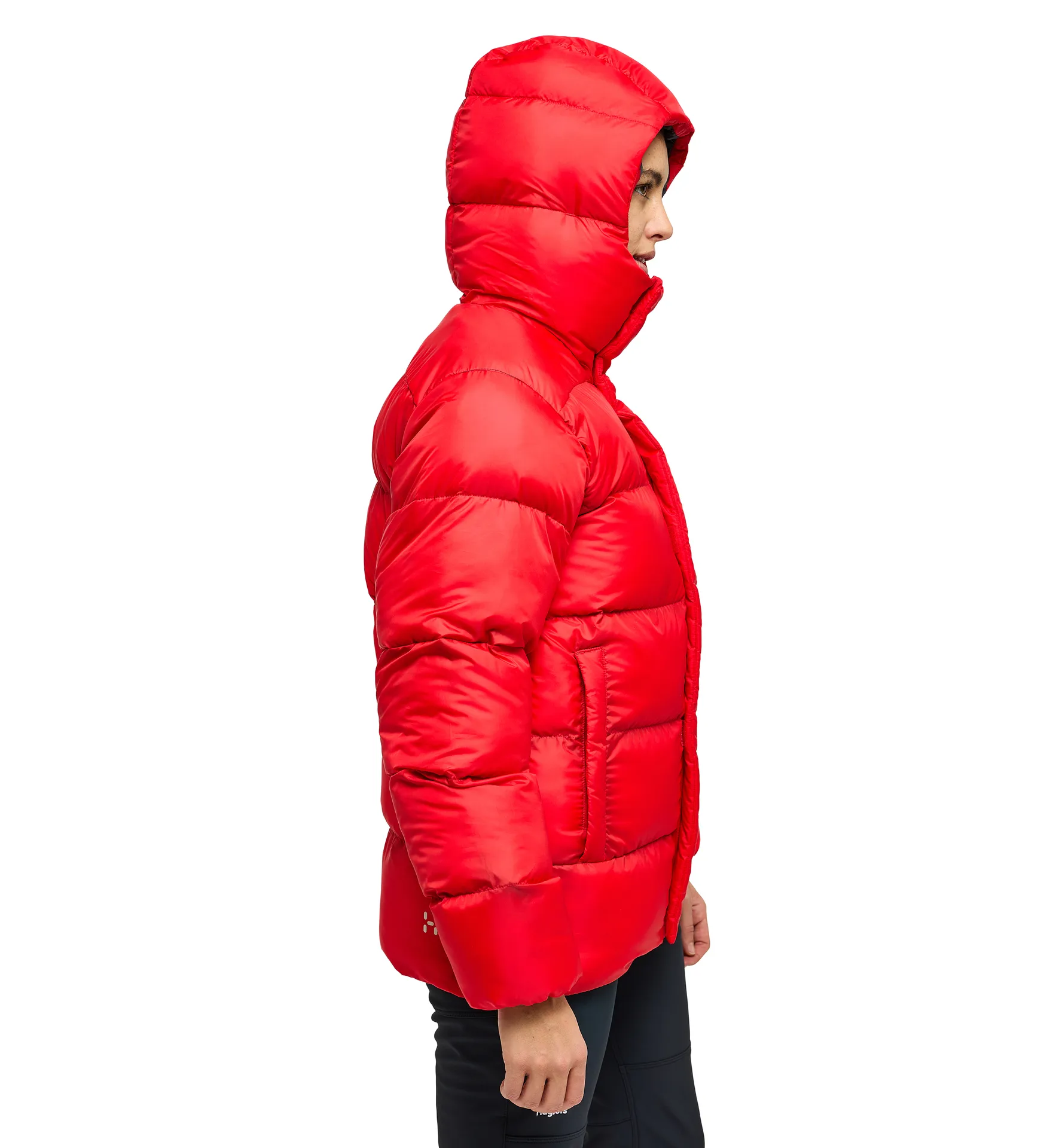 Puffy Mimic Hood Women Poppy Red
