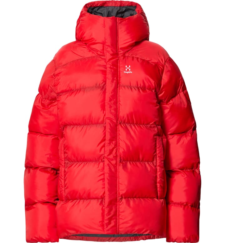 Puffy Mimic Hood Women Poppy Red