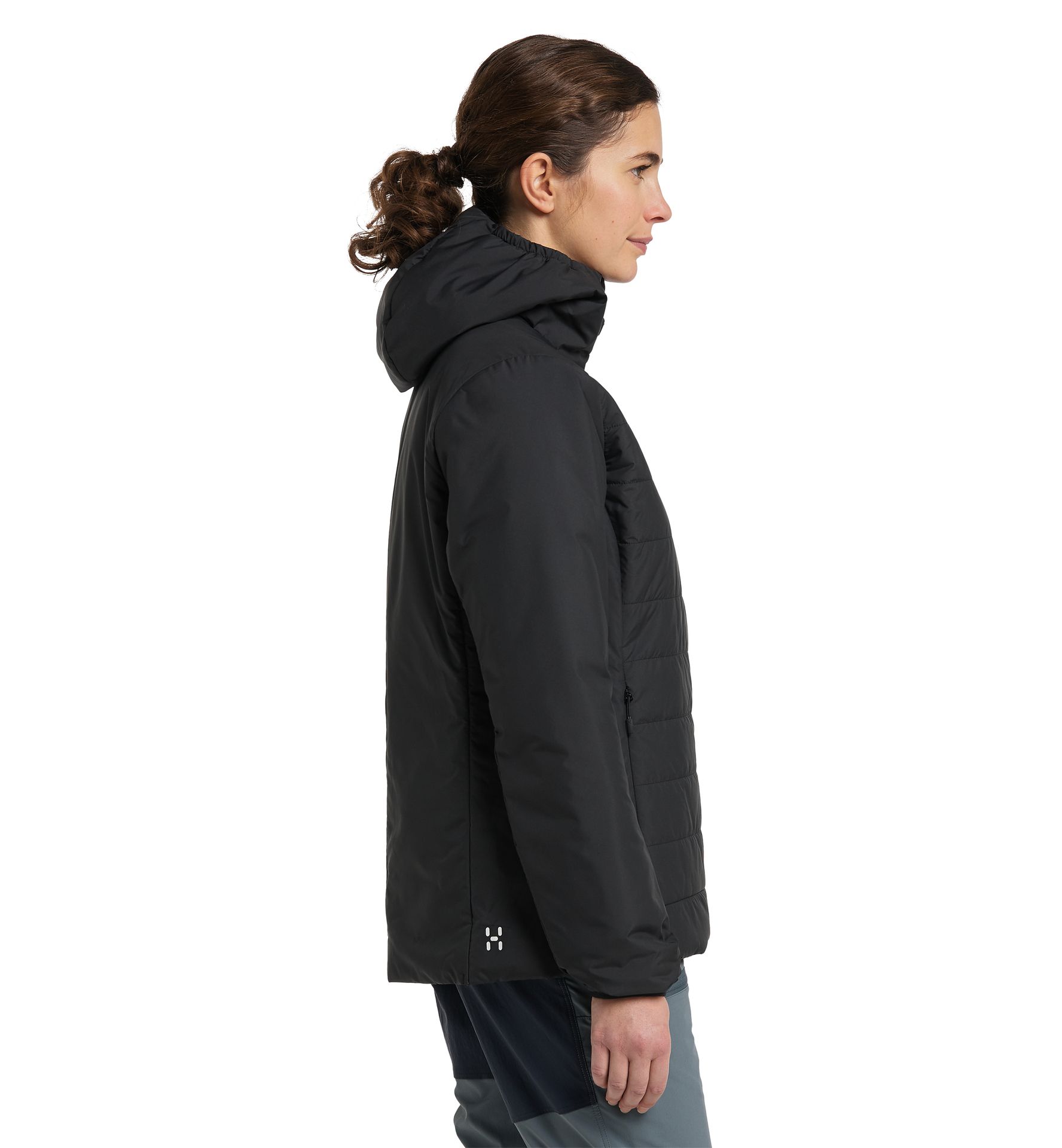 Mimic Silver Hood Women True Black