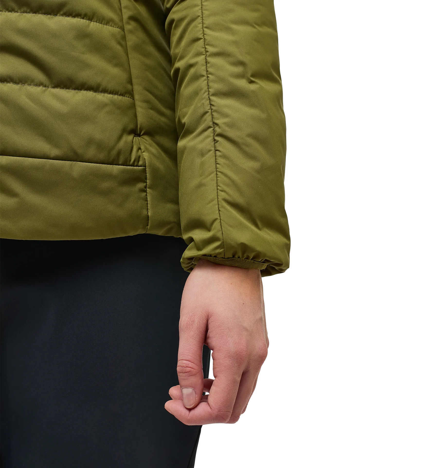 Mimic Silver Hood Women Olive Green