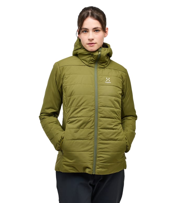 Mimic Silver Hood Women Olive Green