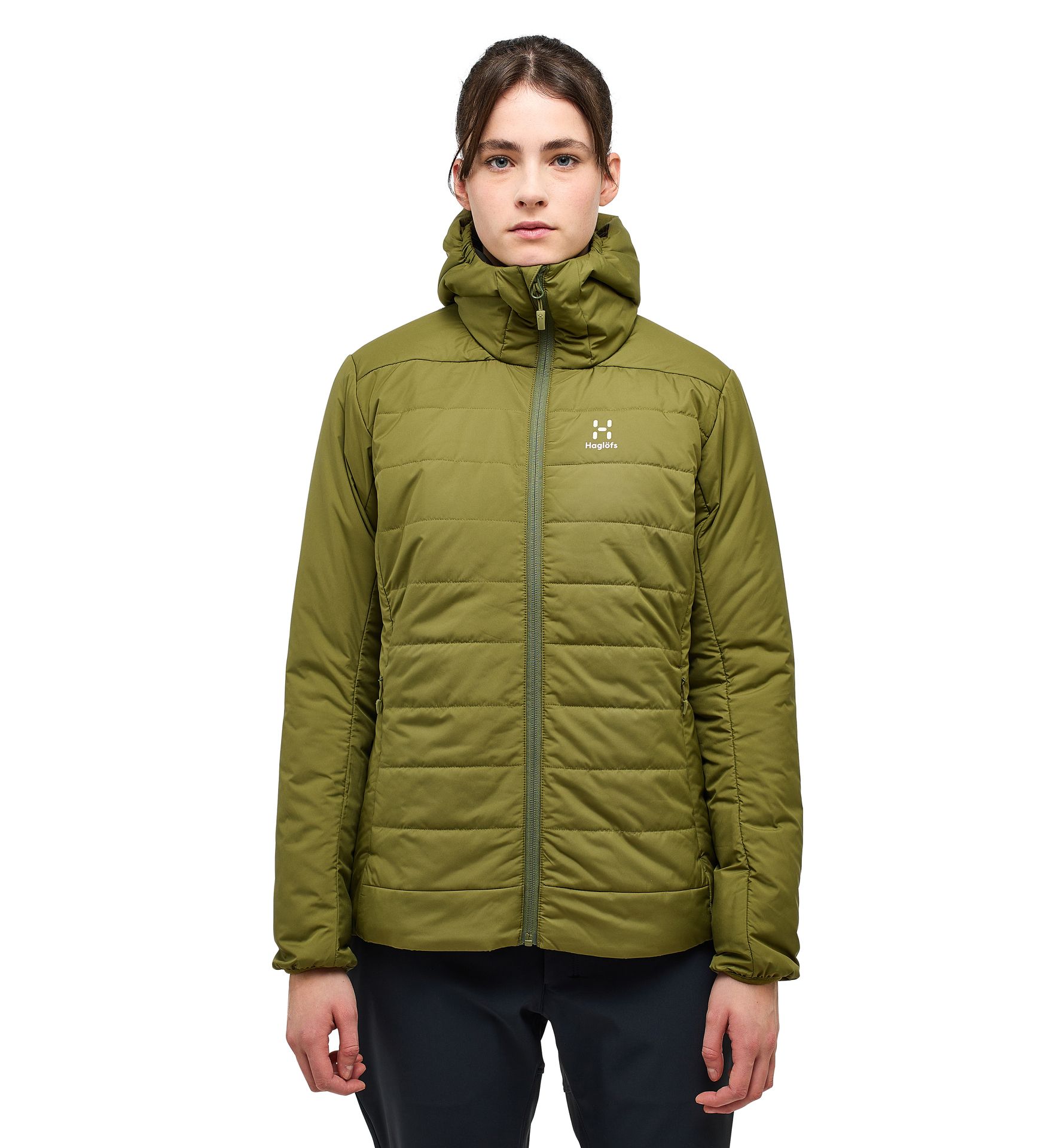 Mimic Silver Hood Women Olive Green