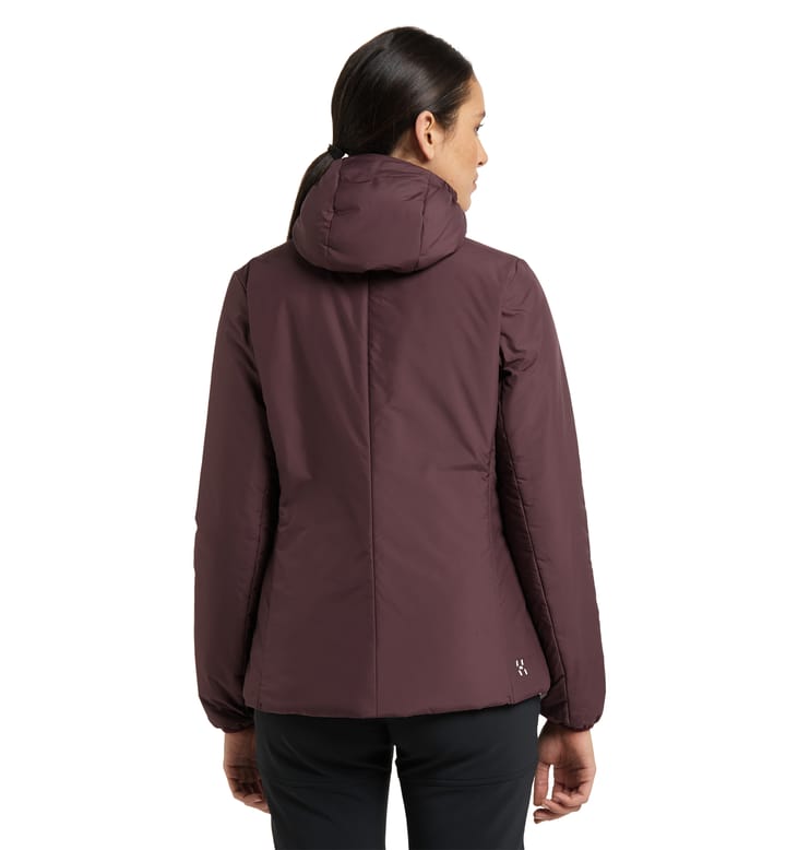 Mimic Silver Hood Women Burgundy Brown