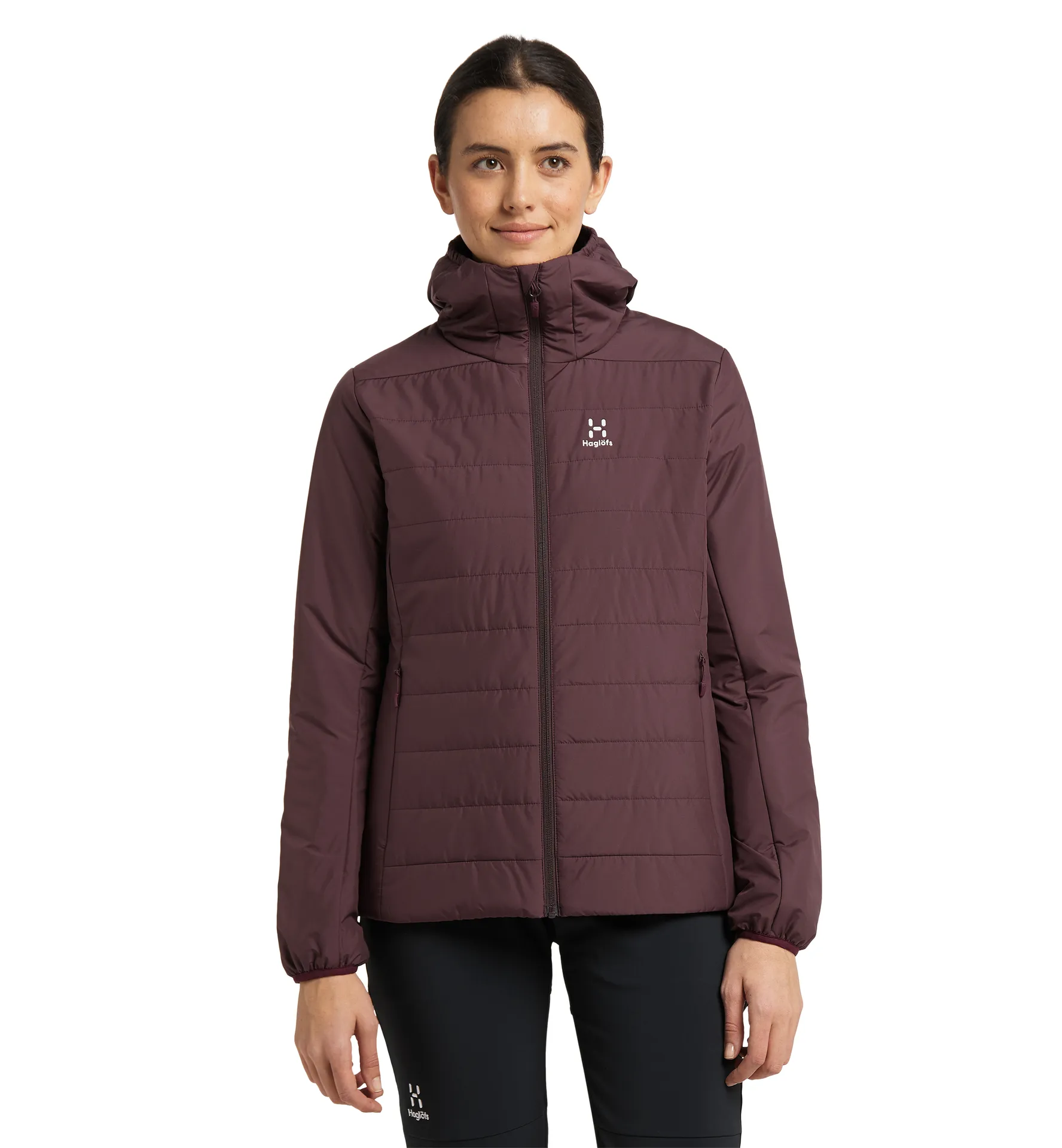 Mimic Silver Hood Women Burgundy Brown