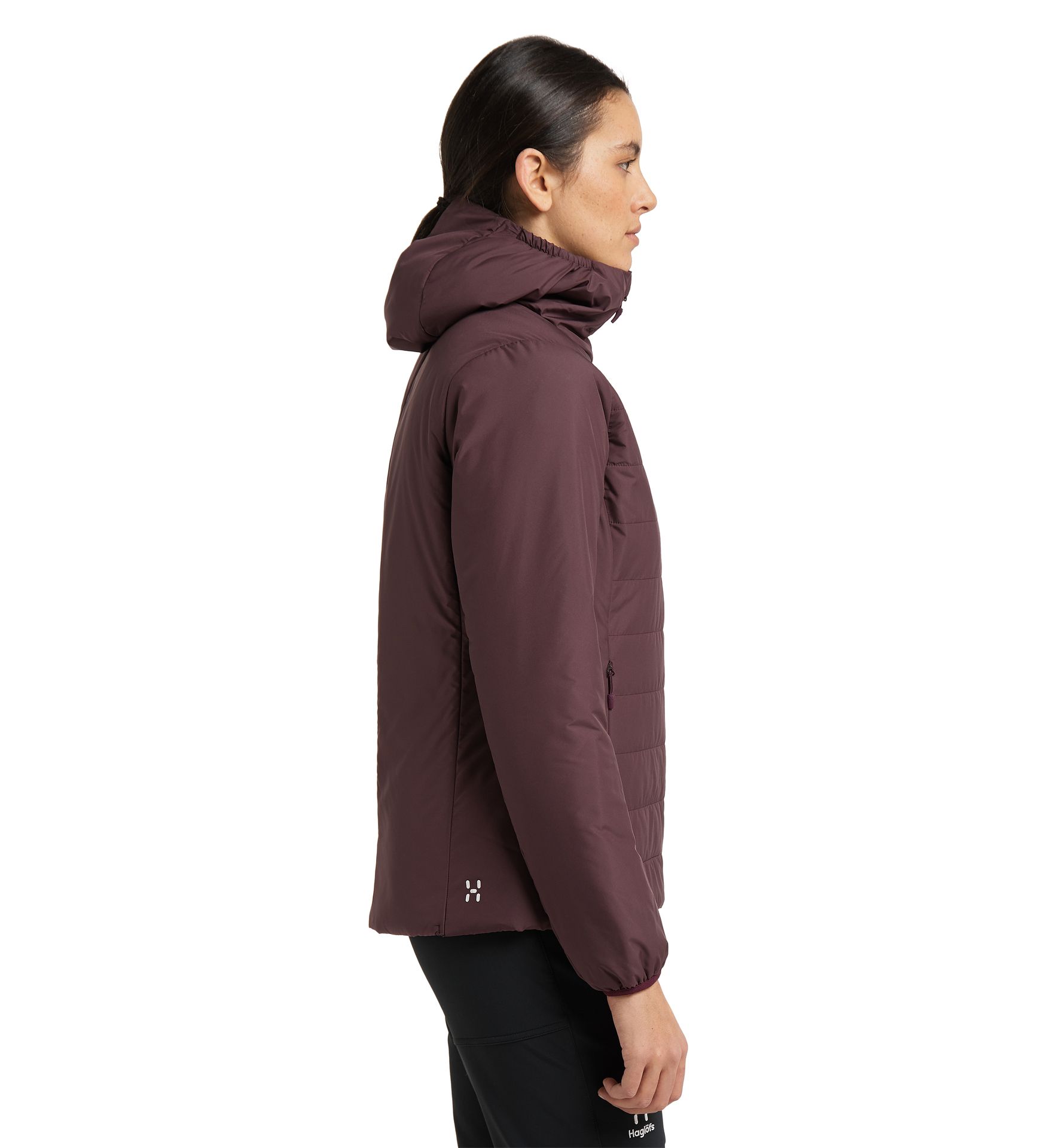 Mimic Silver Hood Women Burgundy Brown