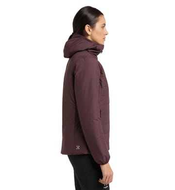 Mimic Silver Hood Women Burgundy Brown