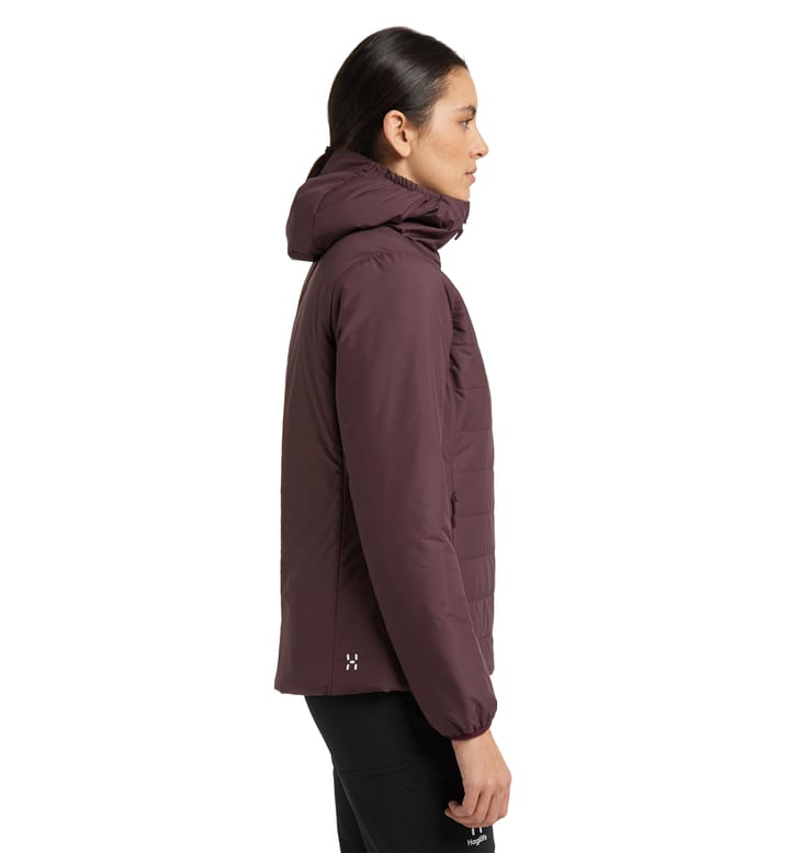 Mimic Silver Hood Women Burgundy Brown
