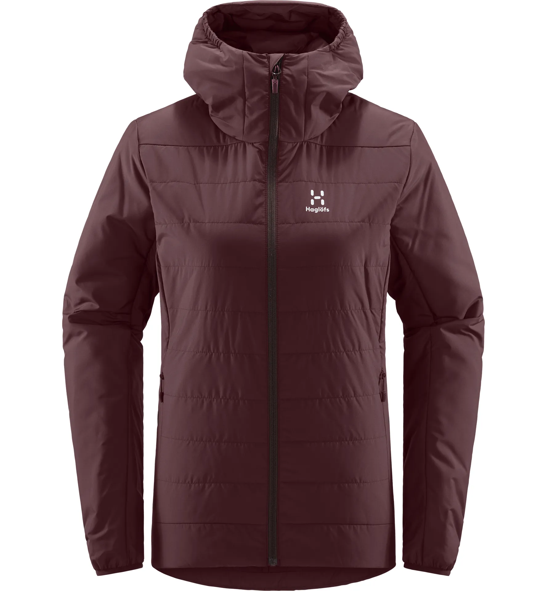 Mimic Silver Hood Women Burgundy Brown