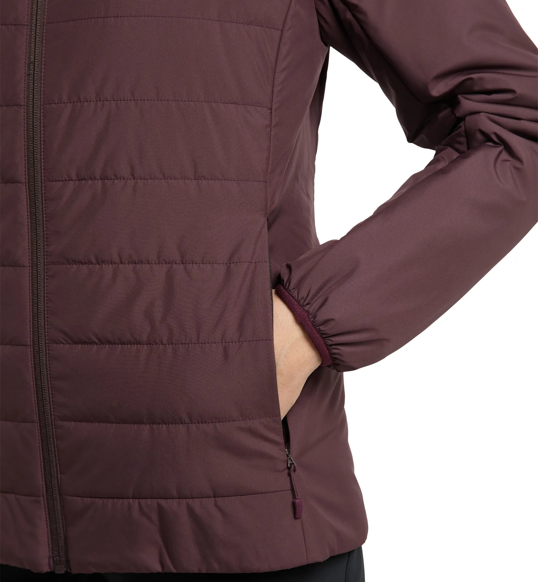 Mimic Silver Hood Women Burgundy Brown