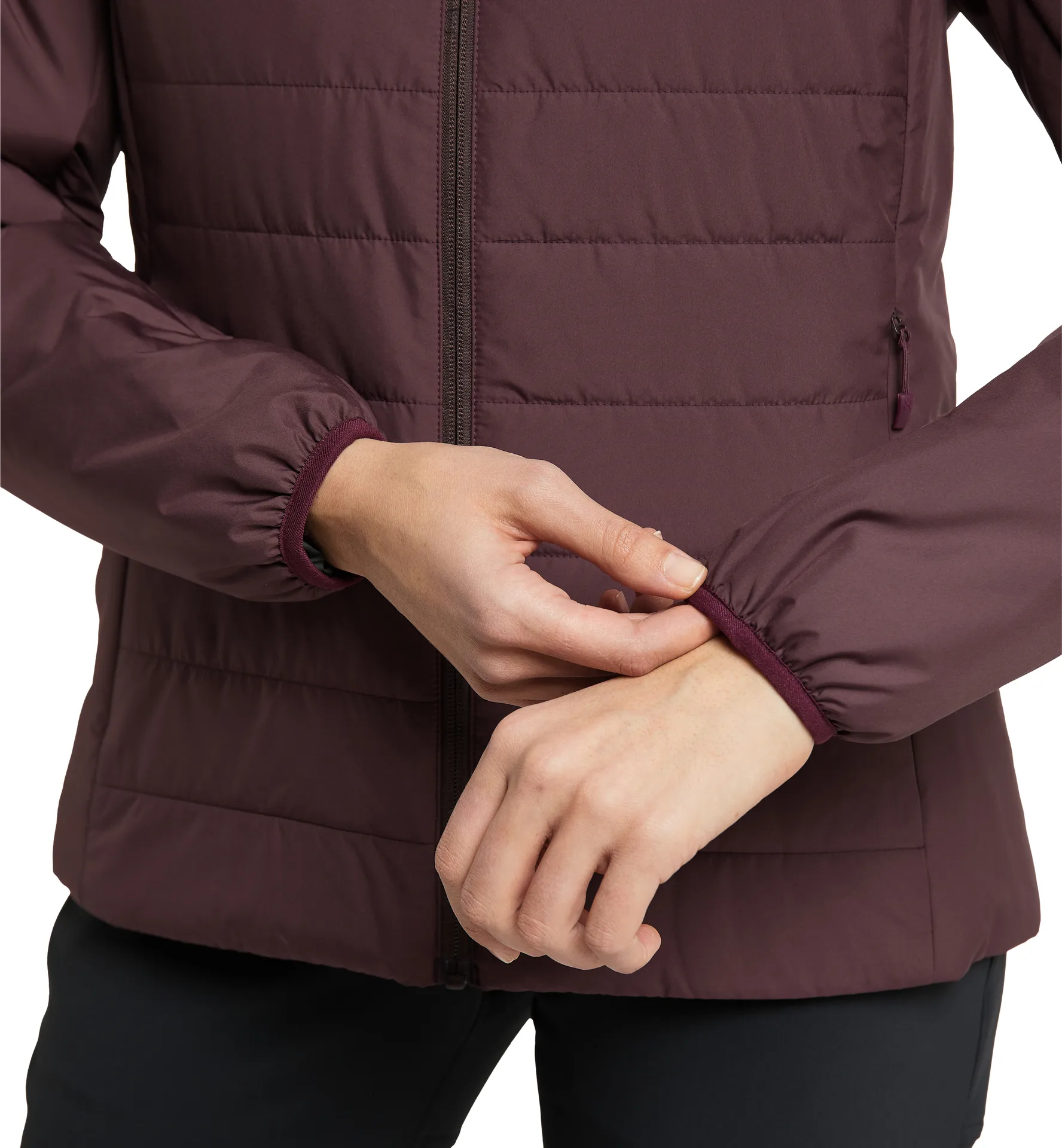 Mimic Silver Hood Women Burgundy Brown